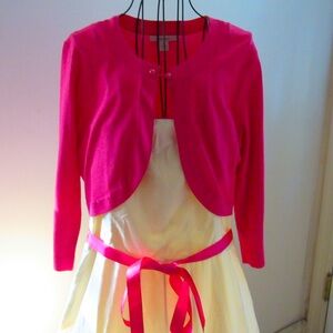 Ultra Cute Ivory & Pink Floral Dress (Size 12)